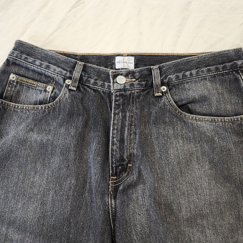 Calvin Klein Black Denim Straight Leg Jeans - Mens Size 34 - Picture 5 of 12
